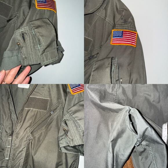 Vintage 70s USAF MIL-C-83141A Short Altered Flight Suit Coveralls Military 44R - Picture 5 of 16